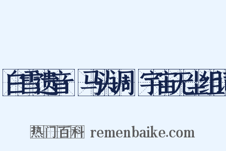白雪遗音·马头调·宇宙无尘组词是什么意思的图片